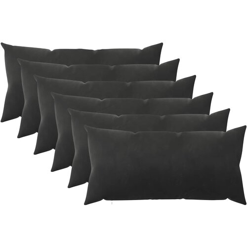  Presvlaka za jastuk 6 pcs HEERLEN Crna 40 x 80 cm Baršun Cene