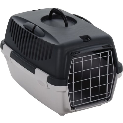 VidaXL Transporter za male živali siv in črn 48x32x31 cm PP Slike