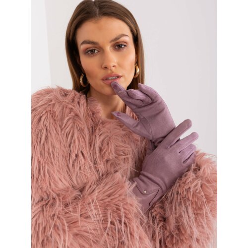 Fashion Hunters Purple gloves with eco-leather inserts Slike