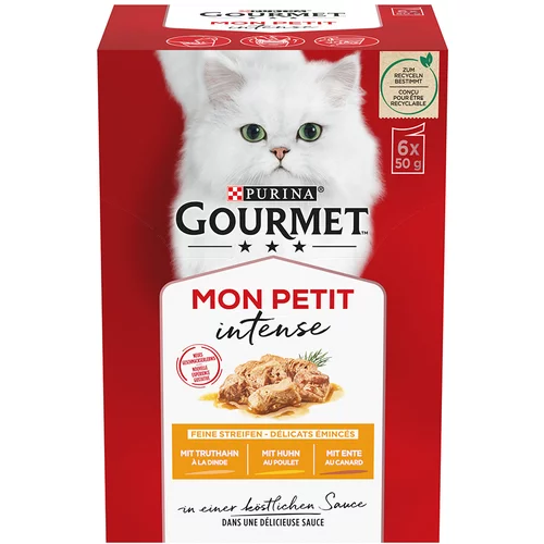 Gourmet Mješovito pakiranje Mon Petit 6 x 50 g - Pačetina, piletina, puretina