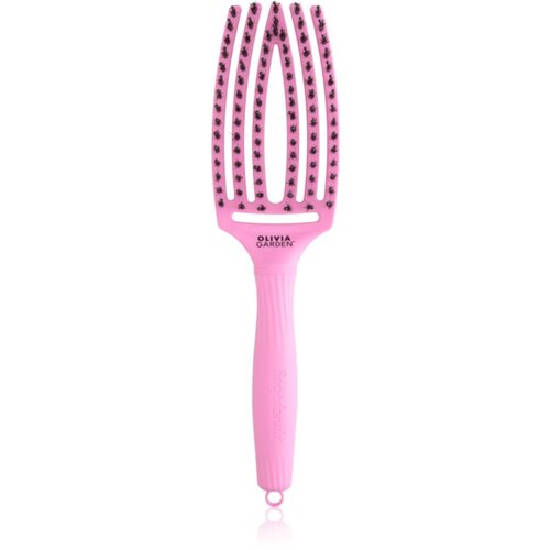 Olivia Garden Fingerbrush ThinkPink Boar &amp;amp; Nylon Pink Tokyo krtača za lase 1 kos Slike