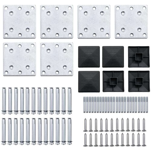 VidaXL set panela za ogradu WPC 872 x 186 cm crni Slike