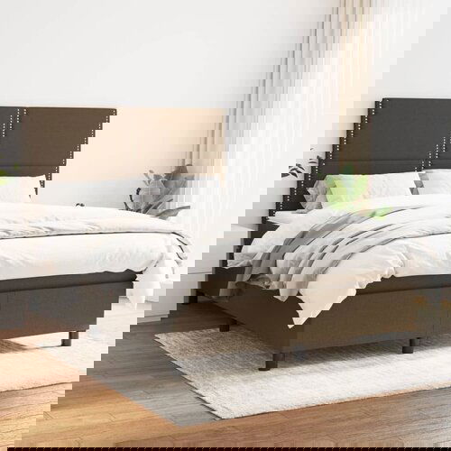 The Living Store Box spring postelja z vzmetnico temno rjava 140x200 cm blago - Box Spring Postelja, (21517103) Cene