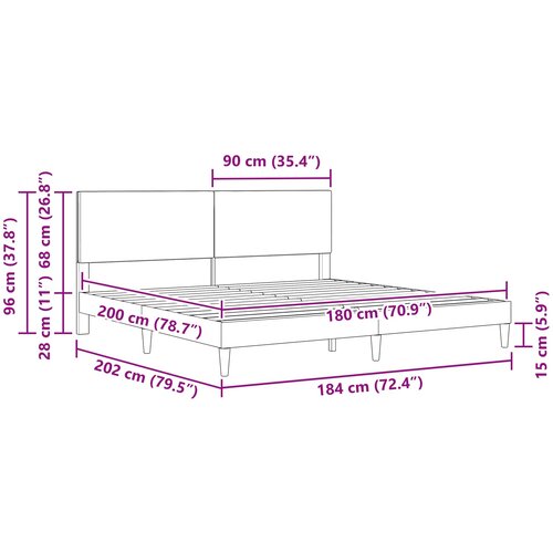  Krevetna konstrukcija Tamnosiva 180 x 200 cm Kordura tekstil Slike
