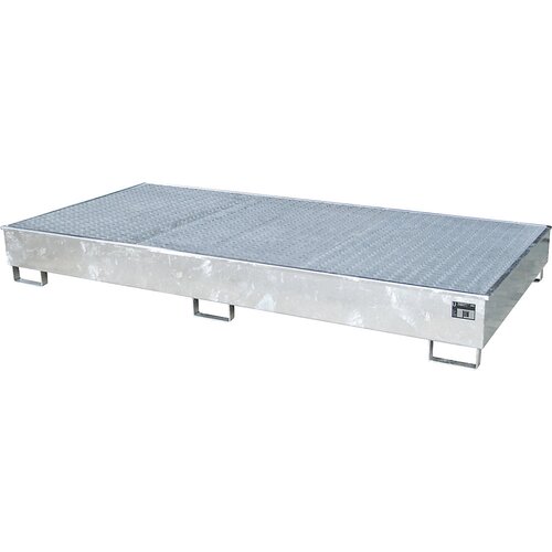 eurokraft pro Regalna talna kadica z vstavkom iz PE, z rešetko, 540 l, DxŠxV 2665 x 1315 x 305 mm, pocinkana izvedba Cene
