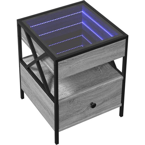 Noćni ormarić s beskonačnim LED boja hrasta 40 x 40 x 51 cm Slike