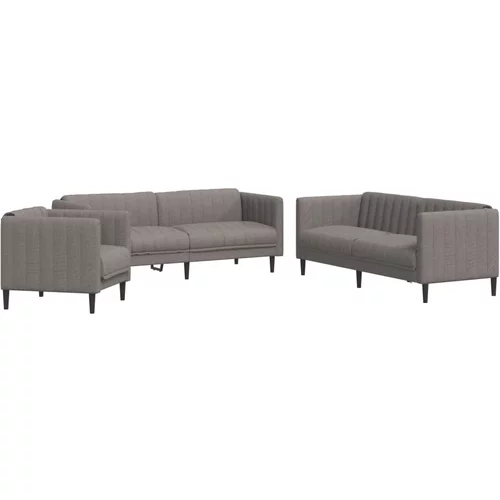 vidaXL 3-dijelni set sofa smeđesivi od tkanine