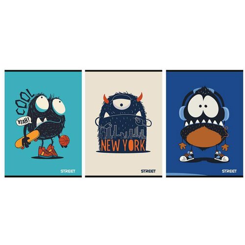 STREET Zvezek A4 Monsters, črte z robom, 54 listov, sortirano, 1 kos Cene