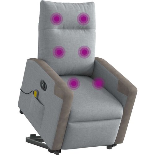 Maison Chic Električni masažni naslanjač - Relax naslanjač s funkcijo vstajanja svetlo siv, (22062162) Cene