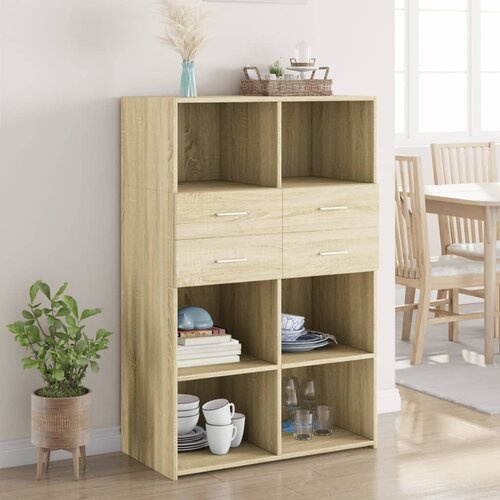  Visoka komoda boja hrasta 80 x 42,5 x 124 cm konstruirano drvo Cijene