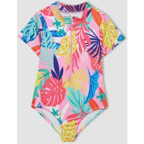 Defacto Girl's Patterned Short Sleeve Swimsuit