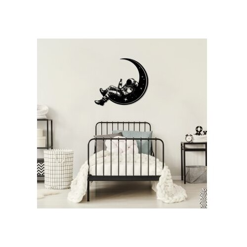 Wallxpert dekorativni metalni zidni pribor 3D space boozer crna boja Slike