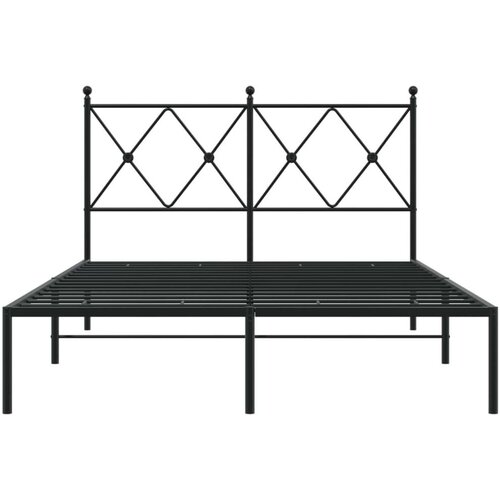 VidaXL Metalni okvir za krevet s uzglavljem crni 120x190 cm Slike