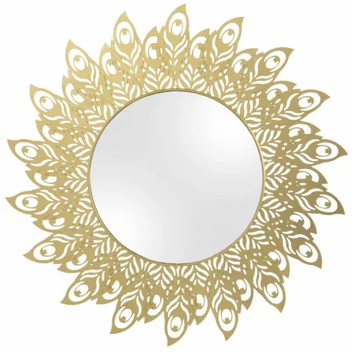 PT LIVING Stensko ogledalo z okvirjem v zlati barvi Pavje Feathers, 60 x 30 cm