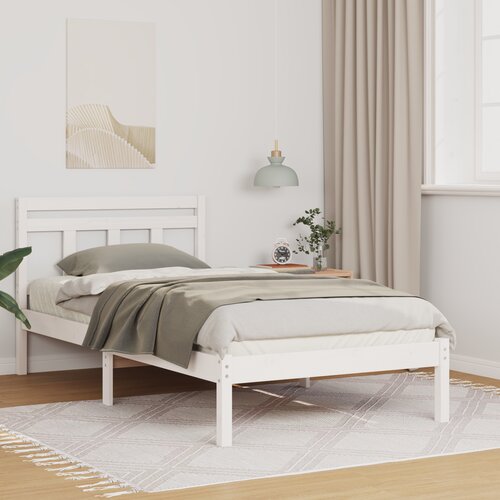 vidaXL Konstrukcija postelje Bela 100 x 200 cm Trdna borovina Cene