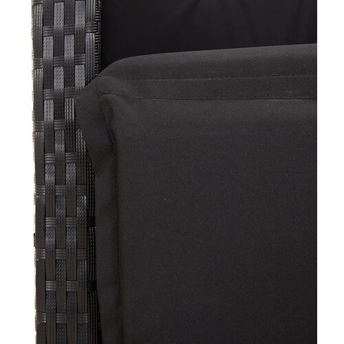  3-dijelni bistro set s jastucima crni od poliratana Crna Dužina stola 90 cm Slike