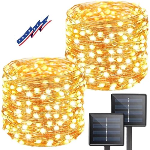 Venisymlis 2 Kosa 80Ft 200 Led Solarnih Zunanjih Luči, 8 Načinov Sončnih Pravljičnih Luči (Toplo Bela), (22068184) Cene