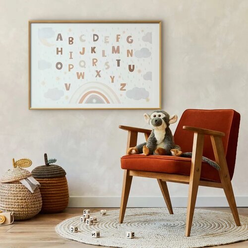  Plakat - Letters in Muted Colors 90x60 Zlatni okvir s margom Slike