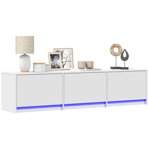 VidaXL TV omarica z LED bela 165x34x40 cm inženirski les Slike