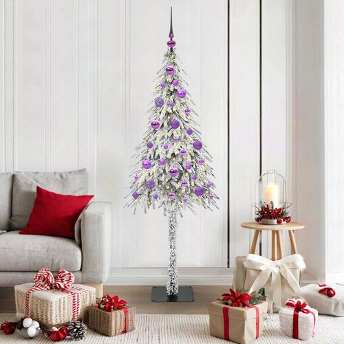  Božićno drvce s 150 LED svjetlima Bijelo 150 cm PE i čelik Slike