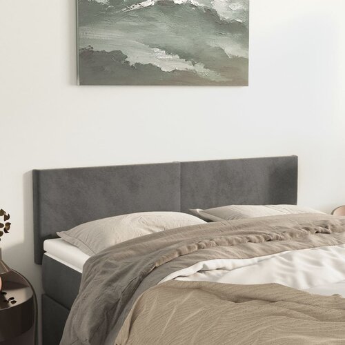 VidaXL Uzglavlja 2 kom tamnosiva 72 x 5 x 78/88 cm bar&amp;scaron;unasta Slike