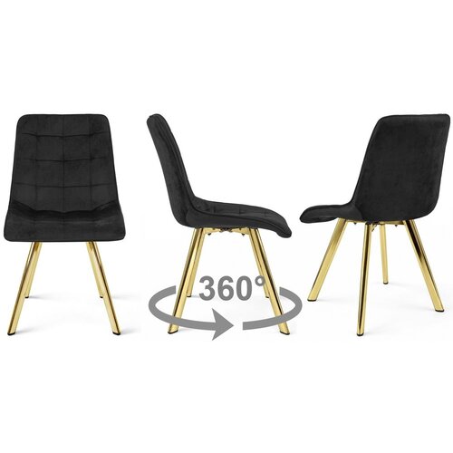  Okretna stolica CIEZA 360, crni bar&amp;scaron;un, zlatne metalne noge, set 3 kom Slike