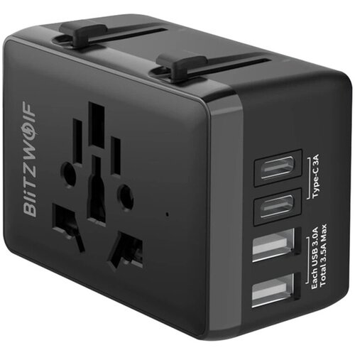 BlitzWolf Bw-ta1 4-in-1 travel adapter 2xusb + c + pd 20w Slike