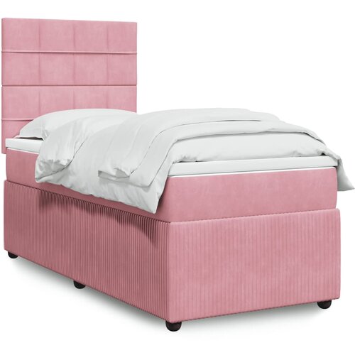 vidaXL Box spring krevet s madracem ružičasti 80 x 200 cm bar&scaron;unasti Cijene