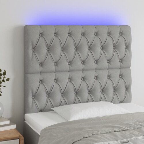 vidaXL LED uzglavlje svjetlosivo 90x7x118/128 cm od tkanine Cijene