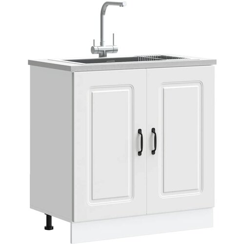 vidaXL Osnovna omarica za umivalnik Kalmar bela 80x46x81,5 cm Cene