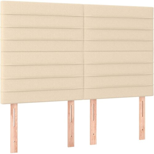  Krevet s oprugama i madracem krem 140 x 190 cm od tkanine Slike