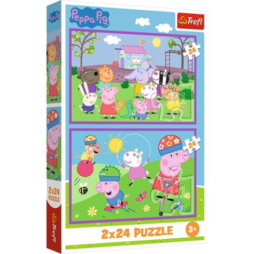 Trefl Puzzle Peppa na igrali&amp;scaron;tu &amp;ndash; 2 x 24 dijela Slike