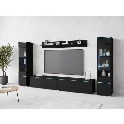 Livetastic Dnevni Regal Vera, Črna, 4-Delno, Led Slike