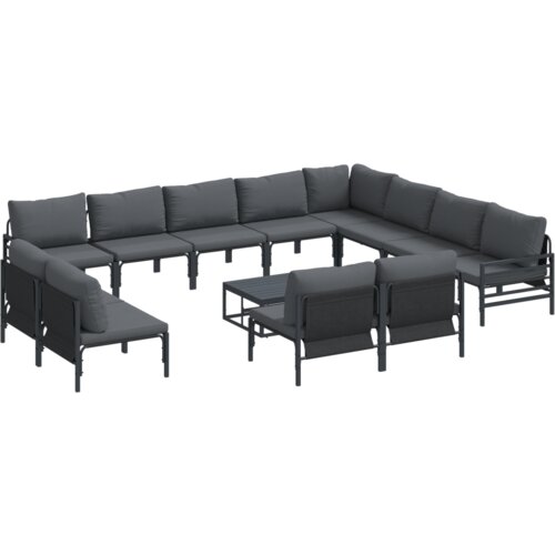 VidaXL Vrtna sedežna garnitura 13 pcs Antracitna Jeklo Slike