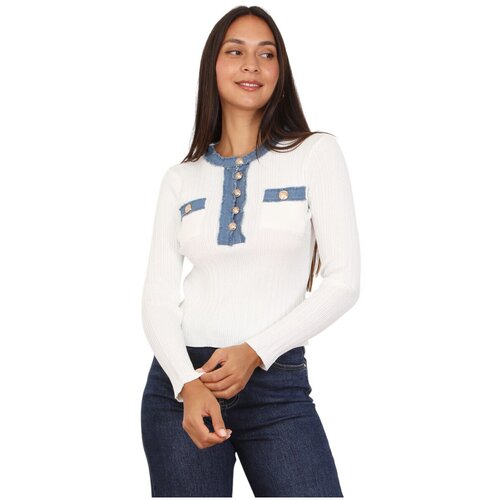La Modeuse Puloverji 76327_P180748 Bela Cene