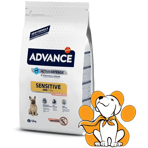 Advance sensitive Mini, od 1kg do 10kg, 1.5kg, Losos & Pirinač, Za osetljive pse Cene