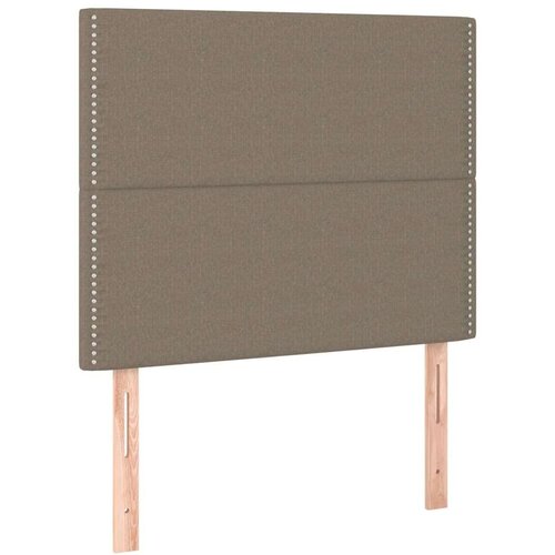  Krevet box spring s madracem LED smeđesivi 90x190 cm tkanina Slike