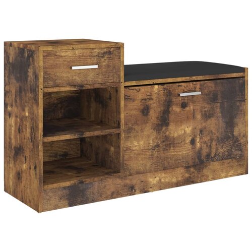Maison Chic Klop za čevlje - Sedež za čevlje dimljeni hrast 94,5x31x57 cm inženirski les, (21777448) Slike