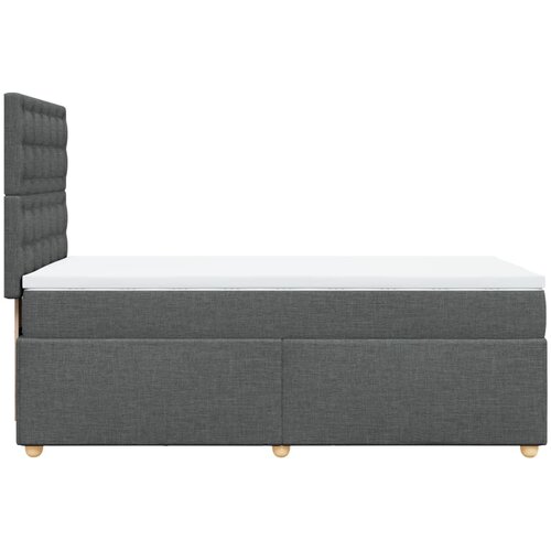  Krevet s oprugama i madracem tamnosivi 100 x 200 cm od tkanine Slike