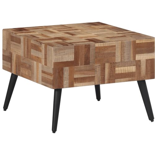  Stolić za kavu sivi 55x55x40 cm od masivne obnovljene tikovine Slike