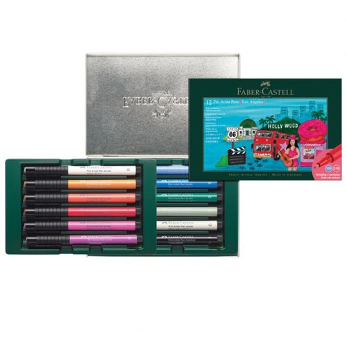  SET PITT ARTIST PEN PK12 LOSANGELES FABER CASTELL 267180 SORTIRANO Slike