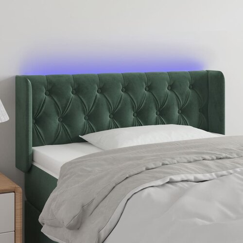  The Living Store LED posteljno vzglavje temno zeleno 93x16x78/88 cm žamet - LED Vzglavje, (21451992) Cene