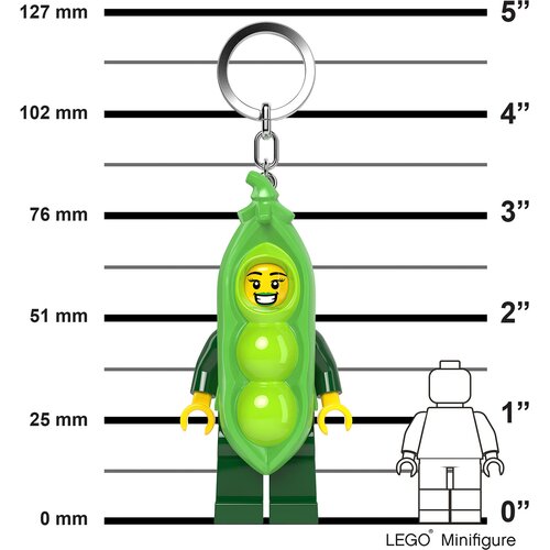 Lego Minifigure privezak za ključeve sa svetlom: Devojka u gra&amp;scaron;ak kostimu Slike