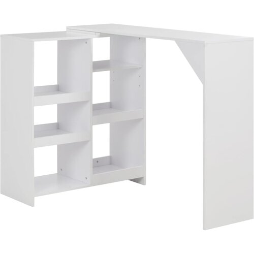 vidaXL Barska miza s premično polico bela 138x39x110 cm Cene
