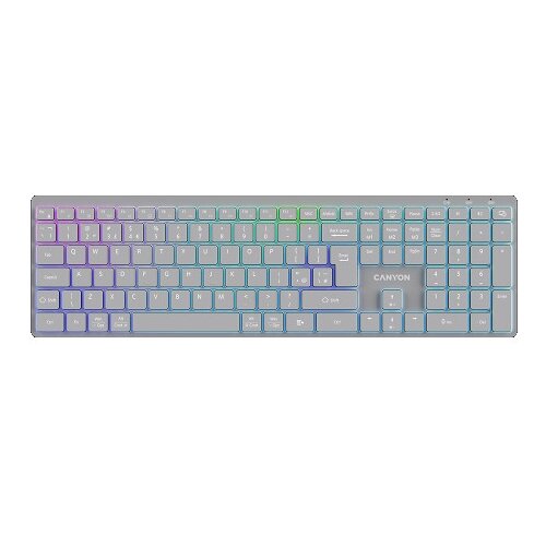 Canyon keyboard HKB-W11 UK/US RGB Wireless Grey ( CNS-HBTK11G ) Cene