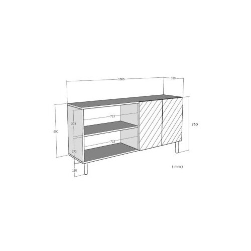 Hanah home Komoda s ladicama, 150x75x32cm, bež Cijene