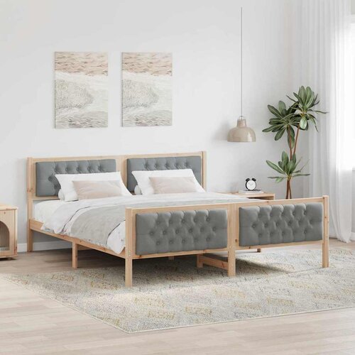  Krevetna konstrukcija s uzglavljem Svijetlo siva 180 x 200 cm Cene