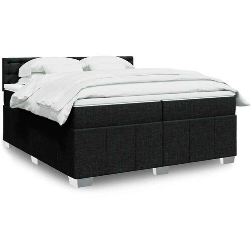  Krevet s oprugama i madracem crni 200x200 cm od tkanine Cijene