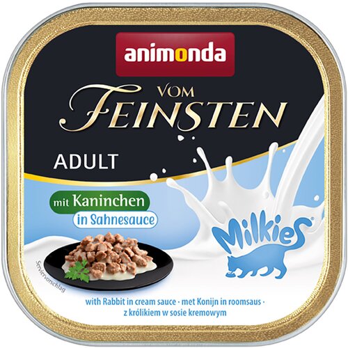  Varčno pakiranje Animonda Vom Feinsten Adult Milkies v omaki 64 x 100 g - Kunec v smetanovi omaki Cene