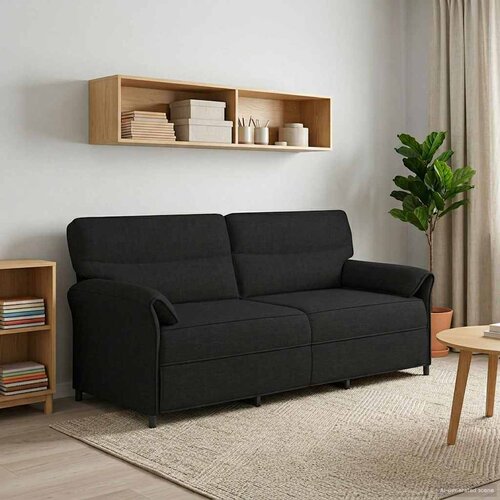 SOFA za 3 osobe Crna 198 x 83 x 95 cm Tkanina Cijene